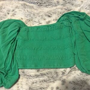 Green crop top